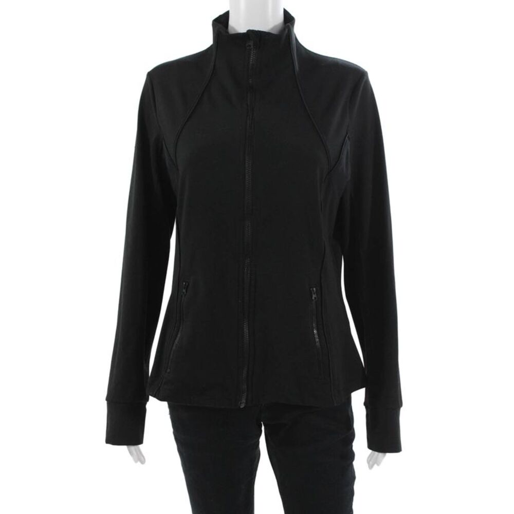 All Access Womens Windbreaker Jacket Black High Neck Zip Long Sleeve Size XL